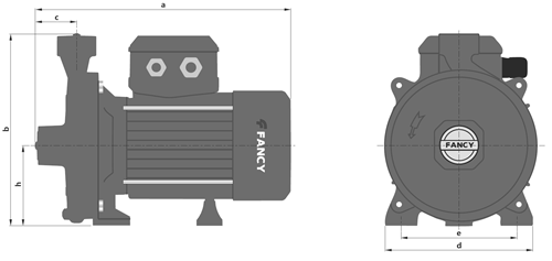 Насосы циркуляционные FANCY PUNM Ду25x25-50x50 горизонтальные, подача 3.00-16.80 м3/ч, мощность - 0.2-1.5 кВт, напряжение - 230 В, корпус - чугун