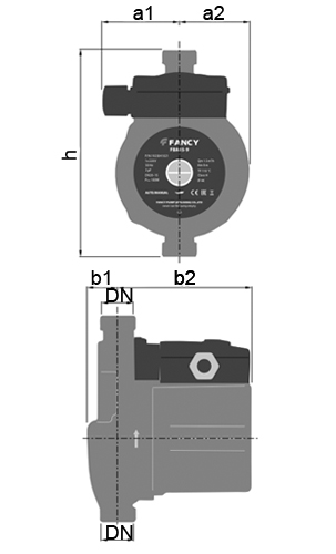 Насосы циркуляционные FANCY FBA Ду20x15-25x20 Ру10 автоматические, IP44, мощность - 0.1-0.32 кВт, максимальный напор - 9-15 м, производительность - 1.5-4 м3/ч, корпус - латунь