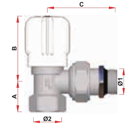 Вентиль регулирующий FAR 1/2″ Ду15 Ру16, угловой, уплотнение EPDM