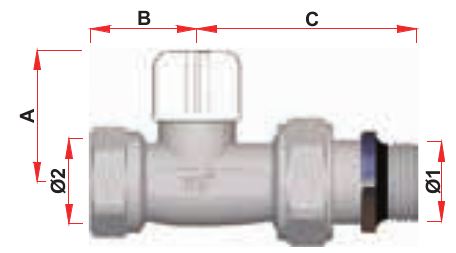 Вентиль запорный FAR 1/2″ Ду15 Ру16, прямой, ВР, уплотнение EPDM