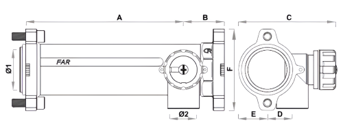 Коллектор регулирующий FAR Start FK3874 Ду32-1х1/2″ Ру25, внутренняя резьба с 1-м выходом Ду15 внутренняя резьба, межосевое расстояние 200 мм, корпус латунь
