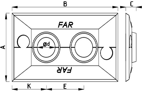 Розетка FAR FV 6150 Ду18 пластиковая для узлов нижнего подключения с межосевым расстоянием 35 мм