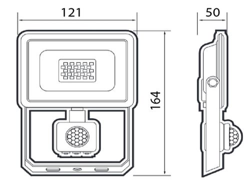 Прожектор светодиодный ФАZА СДО-10 SENSOR 20 Вт, цветовая температура - 6500 К, световой поток - 1600 Лм, IP65, с датчиком движения, цвет - серый