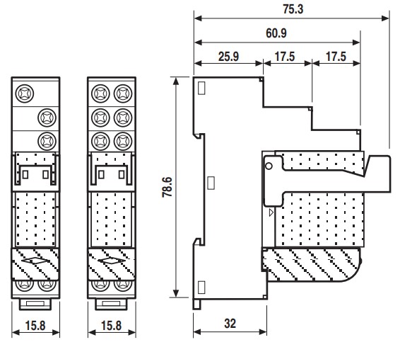 Модуль интерфейсный FINDER 48.52.8.230.0060.SPA для электромеханического реле, с модулем индикации LED + варистор, с пластиковым зажимом, винтовые клеммы, контакты 2CO, 8А, 230В, IP20