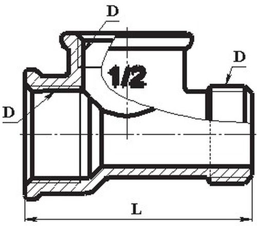 Тройники муфто-муфто-цапковые ЦВЕТЛИТ ZW5 Ду15 Ру16 латунные, равнопроходные, внутренняя/наружная резьба