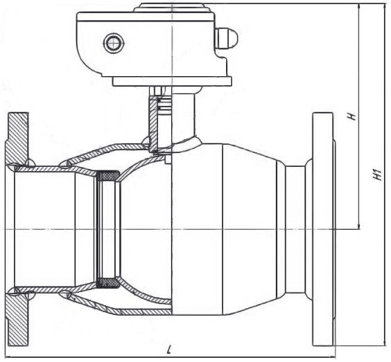 Кран шаровой FORTECA КШС 183.0 11с67п Ду250 Ру16 стандартнопроходной фланцевый, стальной, управление под редуктор