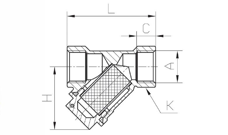 Фильтр сетчатый для газа ГАЛЛОП 1/2″ Ду15 Ру16 внутренняя/внутренняя резьба, латунный, 100мкм