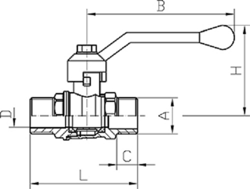 Кран шаровой ГАЛЛОП Стандарт 223 3/4″ Ду20 Py16 НР-НР полнопроходной, управление ручка-рычаг, корпус - латунь