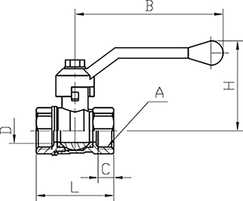 Кран шаровой ГАЛЛОП Стандарт 220 (аналог 11б27п1) 1 Ду20 Ру40 ВР-ВР полнопроходной, управление ручка-рычаг, корпус - латунь