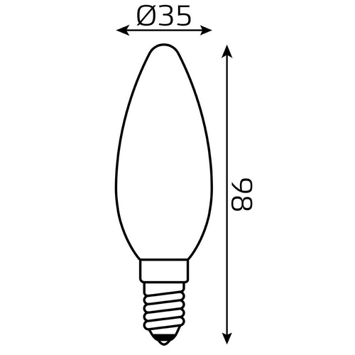 Лампа светодиодная Gauss Black Filament матовая, 35 мм, мощность - 9 Вт, цоколь - E14, световой поток - 590 лм, цветовая температура - 3000 K, форма - свеча