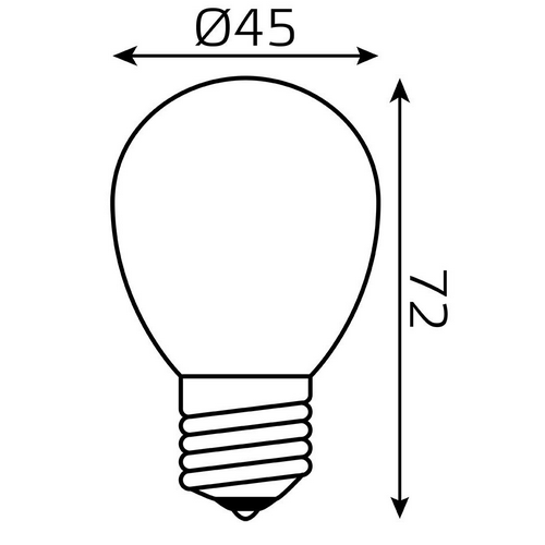 Лампа светодиодная Gauss Black Filament матовая, 45 мм, мощность - 5 Вт, цоколь - E27, световой поток - 450 лм, цветовая температура - 4100 K, форма - шарообразная