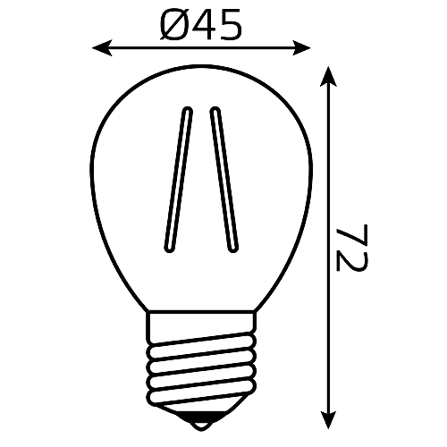 Лампа светодиодная Gauss Black Filament прозрачная, 45 мм, мощность - 9 Вт, цоколь - E27, световой поток - 680 лм, цветовая температура - 2700 K, форма - шарообразная