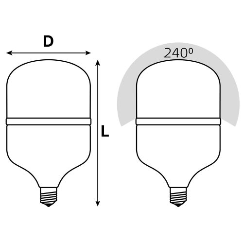 Лампы светодиодные GAUSS Elementary Promo T120 118 мм мощность - 11-80 Вт, цоколь - E27, световой поток - 800-1130 Лм, цветовая температура - 3000-6500 °К, форма - цилиндр