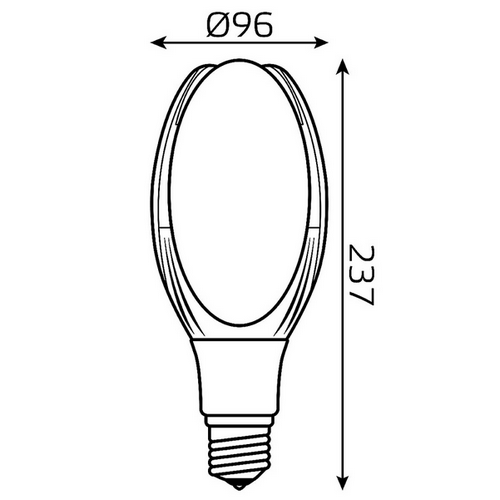 Лампа светодиодная Gauss Basic BT100 96 мм мощность - 30 Вт, цоколь - E40, световой поток - 2950 лм, цветовая температура - 6500 K, форма - цилиндр