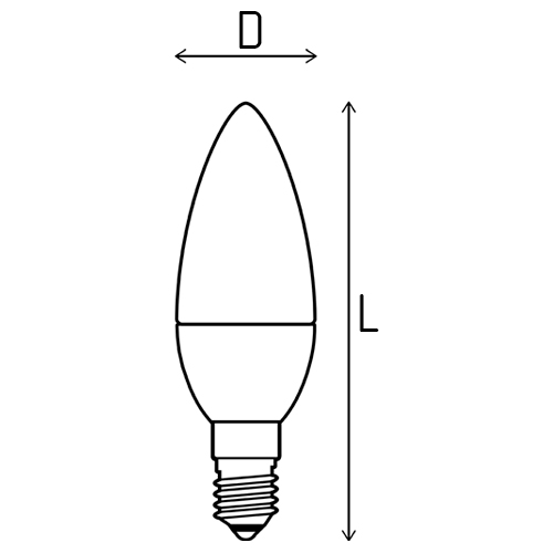 Лампы светодиодные Gauss Elementary C35-14 37 мм мощность - 8 Вт, цоколь - E14, световой поток - 560 лм, цветовая температура - 6500 K, форма - свеча