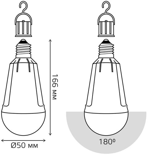 Лампы светодиодные Gauss A80 аварийная 67 мм 12 Вт, 220 В, цоколь - E27, световой поток - 900 Лм, цветовая температура - 3000-4100 К, форма - грушевидная