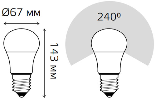 Лампа светодиодная Gauss Elementary A67 67 мм 30 Вт, 220 В, цоколь - E27, световой поток - 2320 Лм, цветовая температура - 3000 К, форма - грушевидная, теплый свет
