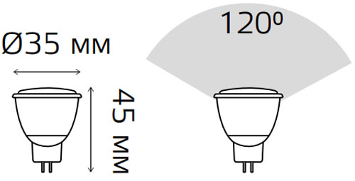 Лампы светодиодные Gauss MR11 35 мм 3 Вт, 220 В, цоколь - GU4, световой поток - 290-300 Лм, цветовая температура - 3000-6500 К, форма - рефлекторная