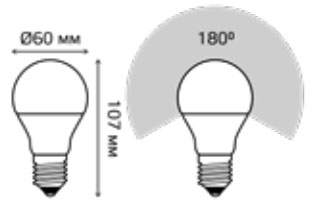 Лампа светодиодная умная Gauss Smart Home A60 CCT+DIM 60 мм 8.5 Вт, 220 В, цоколь - E27, световой поток - 806 Лм, цветовая температура - 2700-6500 К, диммируемая, форма - грушевидная