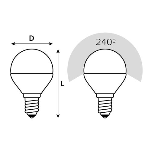 Лампа светодиодная GAUSS Basic шар 45 мм мощность - 9 Вт, цоколь - E14, световой поток - 770 Лм, цветовая температура - 4000 °К, цвет свечения - белый, форма - шарообразная