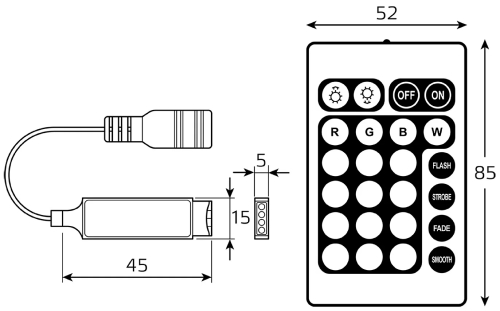 Контроллер Gauss Basic для светодиодной ленты, RGB, 72 Вт, 12 В, с сенсорным пультом, цвет - белый