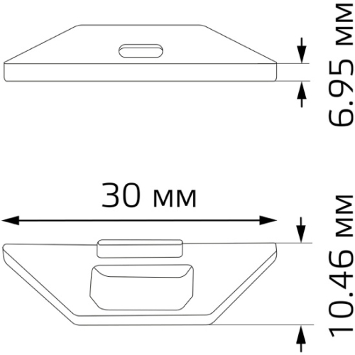 Заглушка боковая Gauss Basic BT482 для углового профиля светодиодной ленты, цвет - серый, упак. 2 шт.