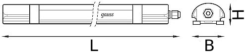 Светильник светодиодный Gauss Ultracompact 45 Вт, накладной, цветовая температура 6500 К, световой поток 4550 Лм, IP65, форма - прямоугольник, материал корпуса - пластик, цвет - белый