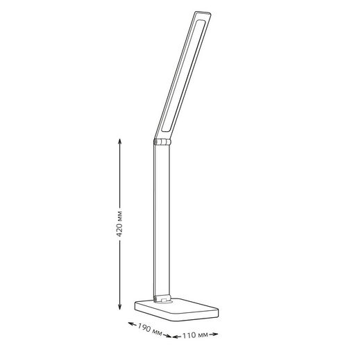 Светильник светодиодный Gauss Qplus с USB 10 Вт, 190x110x400 мм, настольный, световой поток 600 лм, материал корпуса - пластик, цвет - черный