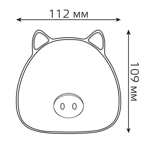 Светильник светодиодный Gauss Qplus ночник детский Свинка 5 Вт, настольный, с Li-ion аккумулятором, световой поток 200 лм, материал корпуса - пластик, цвет - голубой