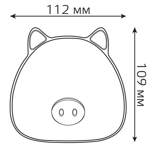 Светильник светодиодный Gauss Qplus ночник детский Свинка 5 Вт, настольный, с Li-ion аккумулятором, световой поток 200 лм, материал корпуса - пластик, цвет - розовый