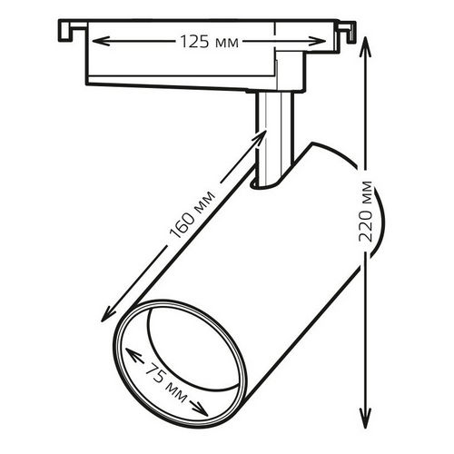 Светильник светодиодный Gauss Track Light LED 32 Вт, трековый, однофазный, цветовая температура 4000 K, световой поток 2750 Лм, материал корпуса - алюминий, рассеиватель - рефлектор , цвет - черный