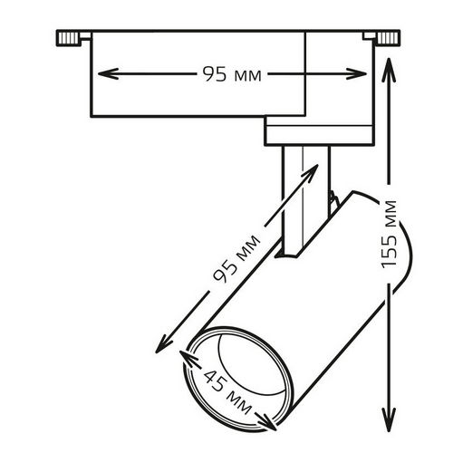 Светильник светодиодный Gauss Track Light LED 6 Вт, трековый, однофазный, цветовая температура 4000 K, световой поток 600 Лм, материал корпуса - алюминий, рассеиватель - линза, цвет - черный