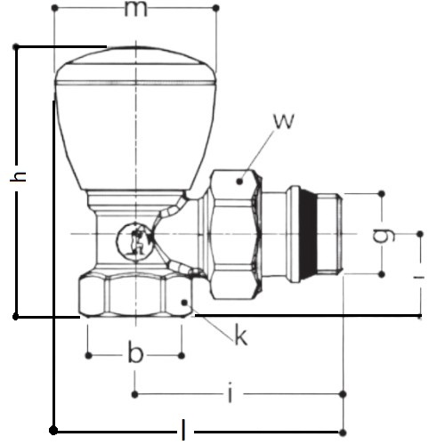 Клапан ручной регулировки GEKON GK 7150 1/2″ Ду15 Ру16 угловой, латунный хромированный, внутренняя/наружная резьба