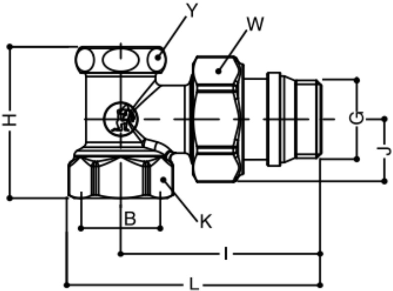 Клапан запорный GEKON GK 7200 1/2″Ду15 Ру16 угловой, латунный хромированный, внутренняя/наружная резьба