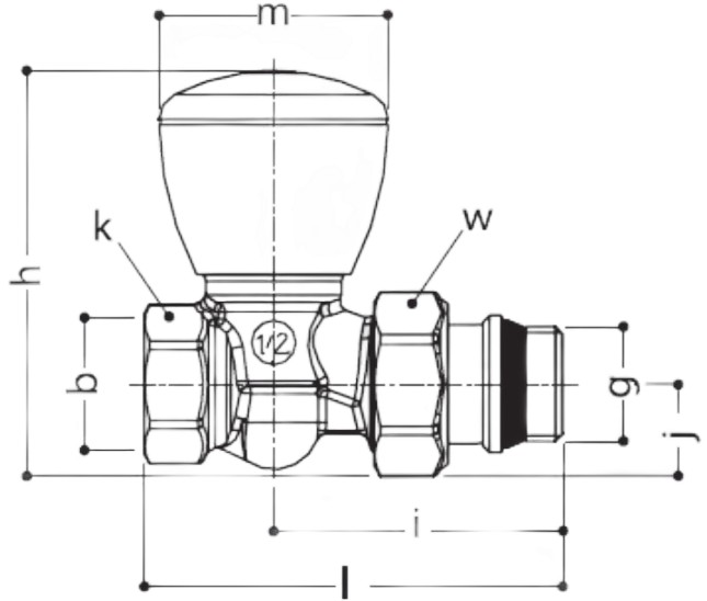 Клапан ручной регулировки GEKON GK 1350 1/2″ Ду15 Ру16 прямой, латунный хромированный, внутренняя/наружная резьба