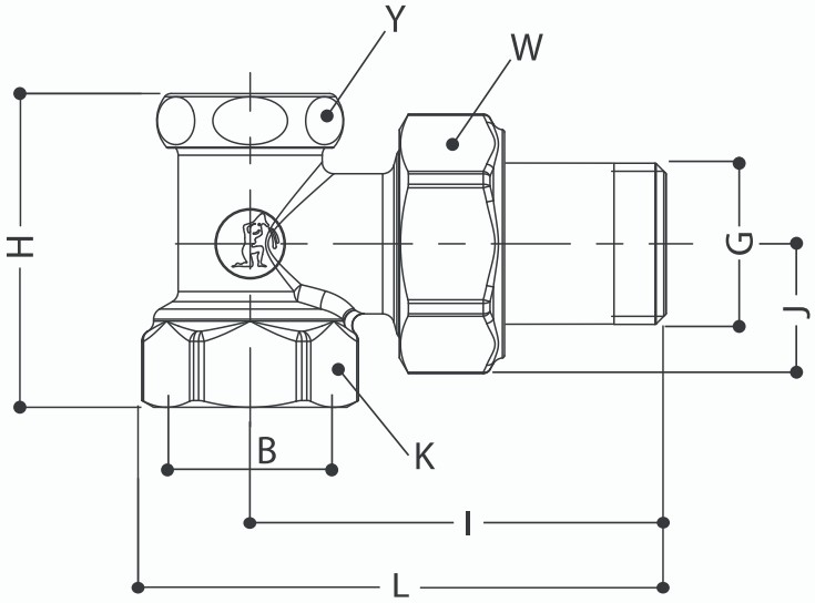 Клапан отсечной Giacomini R17D2 3/4″ Ду20 Ру16 прямой, латунный хромированный, внутренняя/наружная резьба
