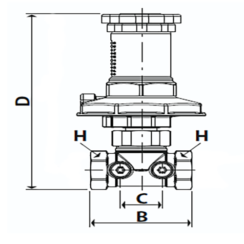 Клапан балансировочный Giacomini R206C 1 1/2″ Ду40 Ру16 автоматический, KVS=11,72, В/Р муфтовый, с импульсной трубкой, без ниппелей, корпус - латунь