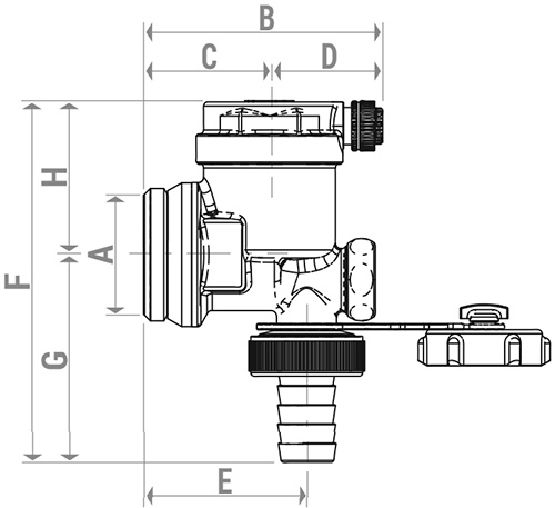 Конечный элемент Giacomini R554I 3/4″ Ду20 Ру7 для коллектора, материал - латунь