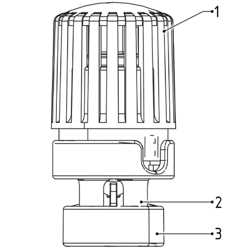 Термостатическая головка Giacomini R460 Ру10 с диапазоном регулировки 8-32 °C, с жидкостным датчиком, с настройкой против замораживания