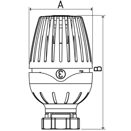 Термостатические головки Giacomini R460H Ру10 с диапазоном регулировки 8-32 °C, с присоединительной резьбой М30х1.5, с жидкостным датчиком, с настройкой против замораживания