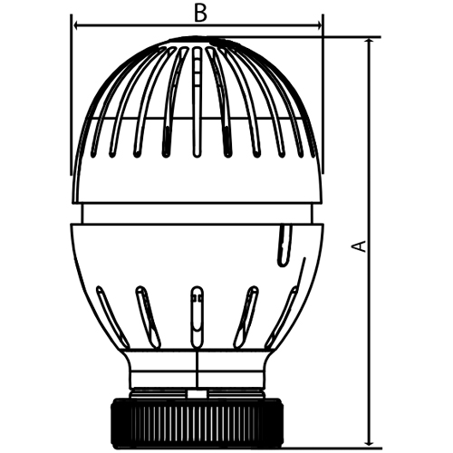 Термостатические головки Giacomini R470H Ру10 с диапазоном регулировки 8-32 °C, с присоединительной резьбой М30х1.5, с жидкостным датчиком, с настройкой против замораживания