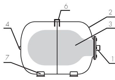 Гидроаккумуляторы Джилекс ГПк 1″ 35 л Ру8 горизонтальные, наружная резьба, напольные, корпус - углеродистая сталь