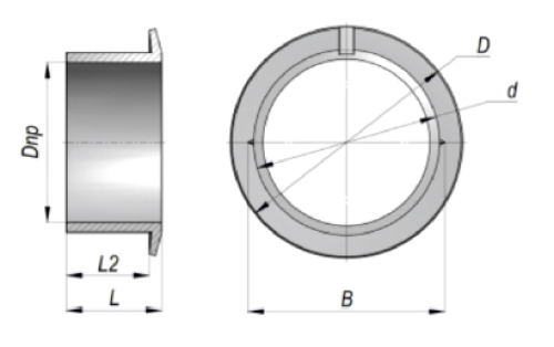 Втулка Гофроматик В Дн50 для установки в торцы металлических труб, корпус - пластик