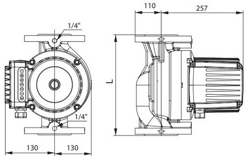 Насосы циркуляционные ГРАНПАМП LHN 100F поверхностные, корпус - чугун, мощность - 2.29-2.324кВт, напор - 12-19м, производительность - 950-1250л/мин, 380В