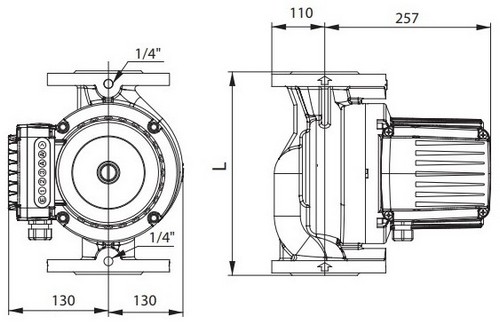 Насос циркуляционный ГРАНПАМП LHN 100-190F поверхностный, корпус - чугун, мощность - 2.29кВт, напор - 19м, производительность - 950л/мин, 380В, Ру10