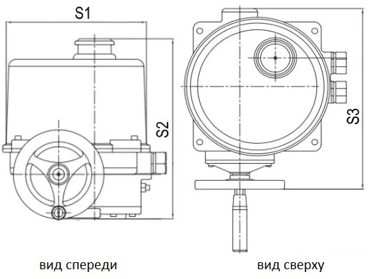 Затворы дисковые поворотные DN.ru WBV1616N-2W-Fb-H Ду80-150 Ру16 корпус - чугун QT450, диск - чугун QT450, уплотнение - NBR, межфланцевые, с электроприводом 1/4-оборотным взрывозащищенным ГЗ-ОФВ(М) 380В