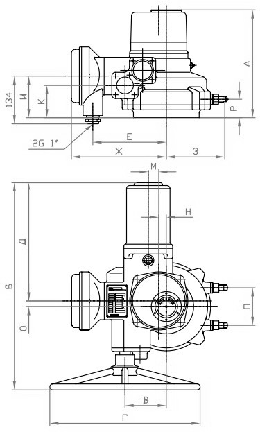 Затворы дисковые поворотные DN.ru WBV1631N-2W-Fb-R Ду250 Ру16 корпус - чугун QT450, диск - нержавеющая сталь 304, уплотнение - NBR, межфланцевые, с электроприводом 1-оборотным ГЗ-ОФ 220В