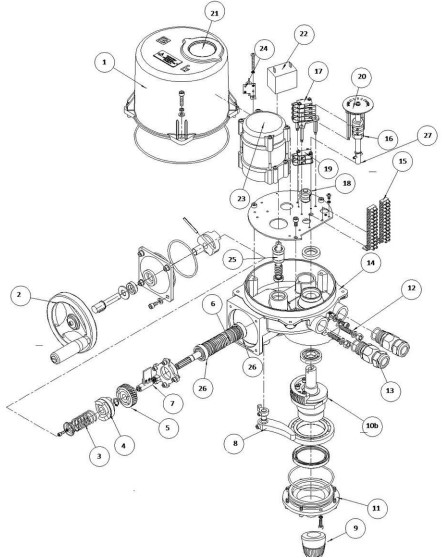 Затворы дисковые поворотные DN.ru WBV1616E-2W-Fb-H Ду50-65 Ру16 корпус - чугун QT450, диск - чугун QT450, уплотнение - EPDM, межфланцевые, с электроприводом 1/4-оборотным взрывозащищенным ГЗ-ОФВ(К) 380В