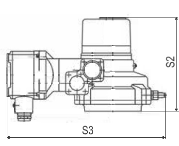 Эскиз Однооборотный взрывозащищенный электропривод ГЗ-ОФВ-5000/30 380В