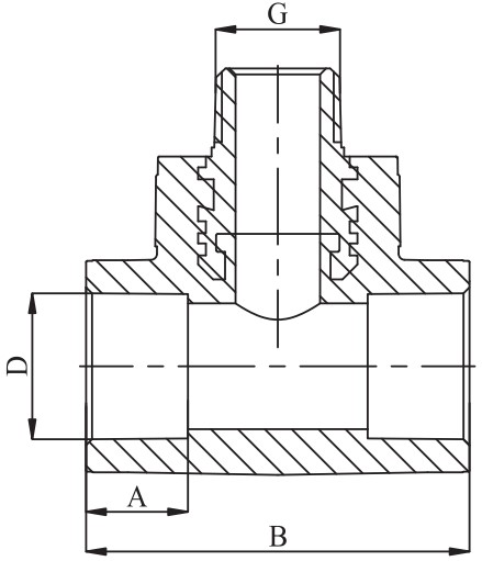 Тройник HEISSKRAFT Дн32х1/2″ Ру30 комбинированный, присоединение - наружная резьба/пайка, полипропиленовый